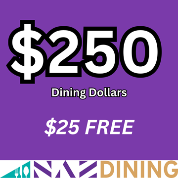 Picture of $250 Dining Dollars + $25 FREE Dollars